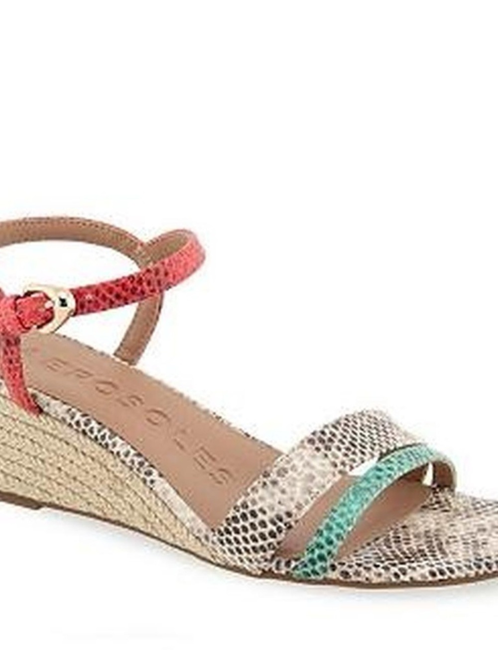 Espadrille Wedge Sandal Aérosoles multi coloured snakeskin wedges